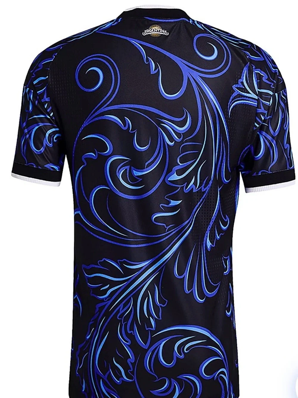 Authentic adidas Men’s Black & Blue Argentina Football Jersey with Swirl Print
